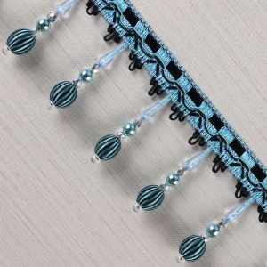Buy cheap Handmade fashionable chain beads lace tassels fringes for curtain/sofa/pillow from wholesalers