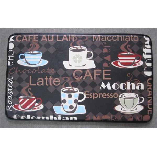 Printed hot coffee pattern anti-fatigue kitchen mat with NBR foam