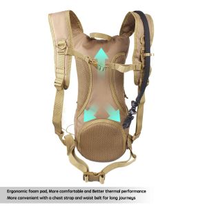 Tactical Hydration Pack Backpacklightweigh With 2.5L Bladder , Multifunctional