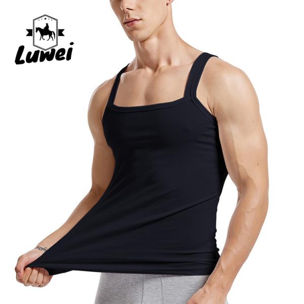 Organic Cotton Men Workout Tank Top Bodybuilding Crop Gym Stringer Vest