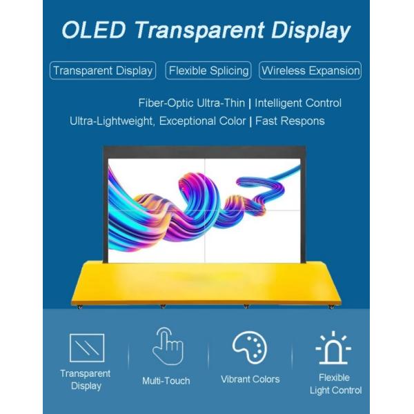 Indoor Digital Signage 4K Ultra HD Resolution Vertical Oled Transparent Screen Advertising Display with Pen/Finger Touch