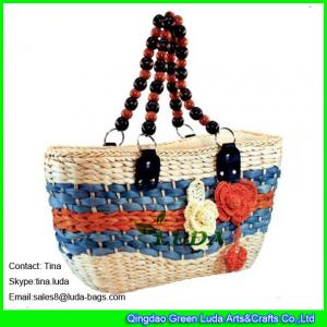 China LUDA luxury handbags fashion lady straw handbags hand woven straw tote bag wholesale
