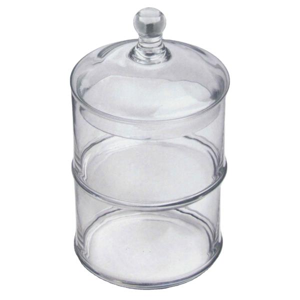 Handblown 3 Layer Stackable Storage Jars With Lids
