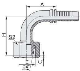 Stainless Steel Hydraulic Fittings 90 Degree Tube Fitting 304 316 Hose Fitting 20591