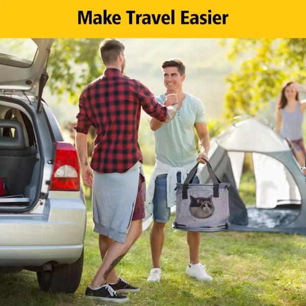 Foldable Cat Tunnel Carrier 3 In 1 Pet Carrier Handbags Round