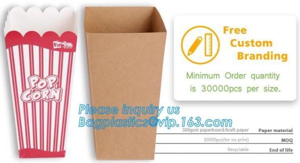 Quality Quality-assured Professional Made Striped Popcorn Boxes,offset printing or flexo printing popcorn bucket/paper box pack for sale