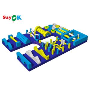 China Adult Inflatable Interactive Game 36ft Giant Inflatable Obstacle Course wholesale