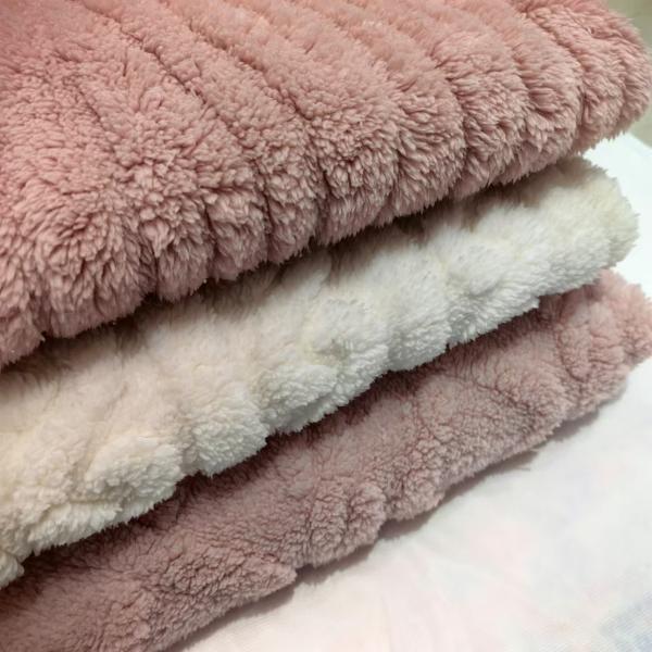 Wholesale Double Sided Faux Jacquard Soft Cotton Fleece Fabric for Clothing Blankets for Winter Pillows Cushion