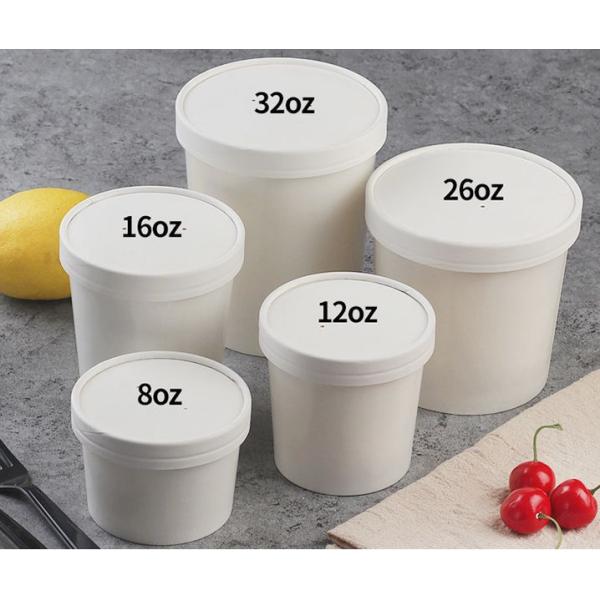 8 Oz Food Takeaway Containers Kraft Paper Soup Bowl Fruit Pizza Soup Safety