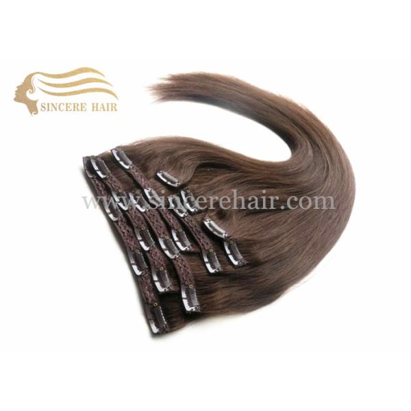 Hot Sell 55 CM Straight Remy Human Hair Extensions Clips-In 9 Pieces 100 Gram for Sale Hot Sell 45 CM Full Set of 8 Pieces Clip In Remy Human Hair Extensions for Sale