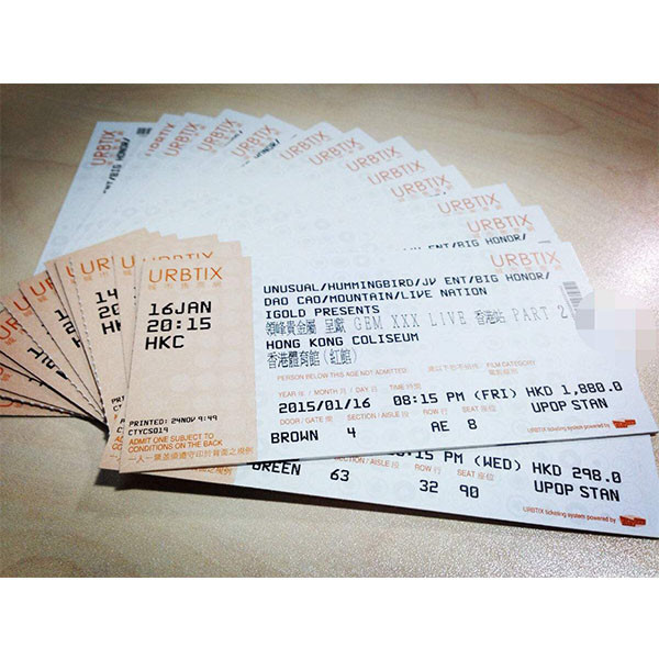 Quality Customized Event Ticket Printing,Bond Paper Roll Ticket Printing, Paper Ticket Roll Printing ,Thermal Paper Ticket for sale