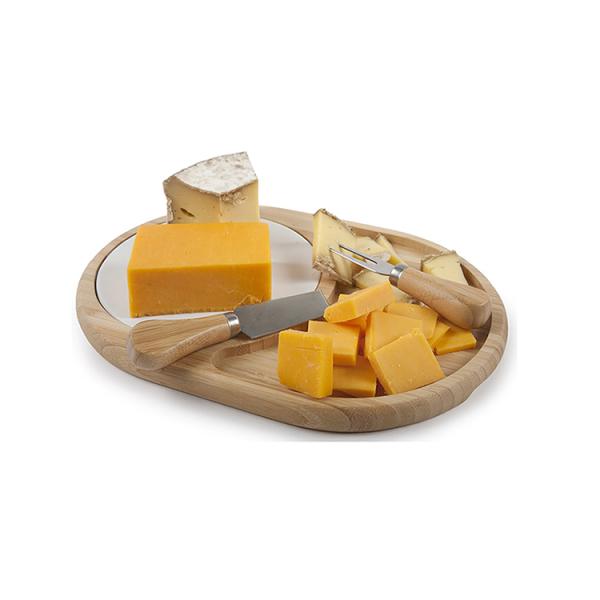Sustainable Multifunctional Large Bamboo Cutting Board With Containers for Cheese Tools