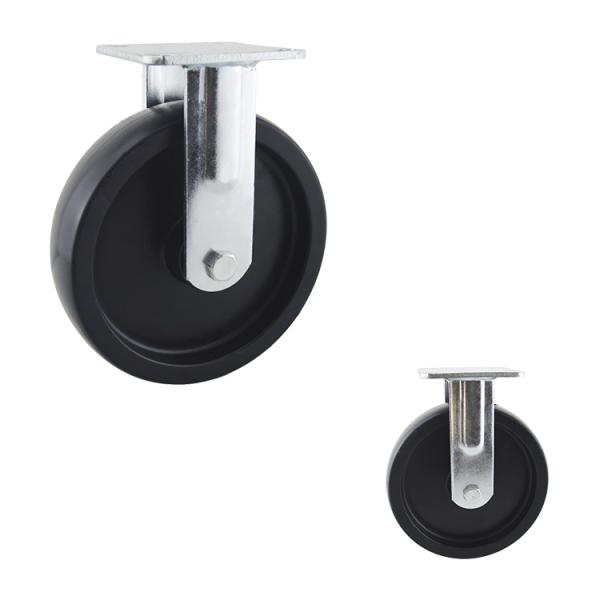 Wholesale 8 inch Big Size Black Industrial Wheel Plate Mount PP Heavy Duty Casters Lock