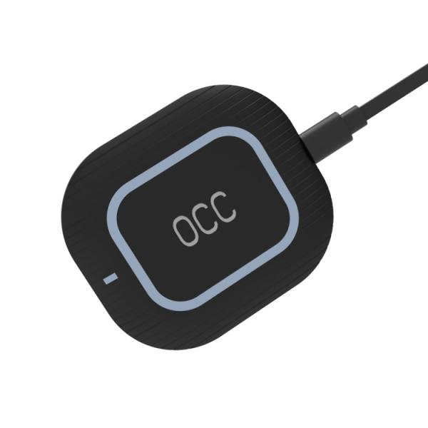 Small Black 10w Wireless Charger , OCC 1.67A Fast Wireless Charging Pad