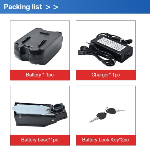 250W 500W Folding Ebike Seat Post Battery 24V 36V 48V 10ah 12ah