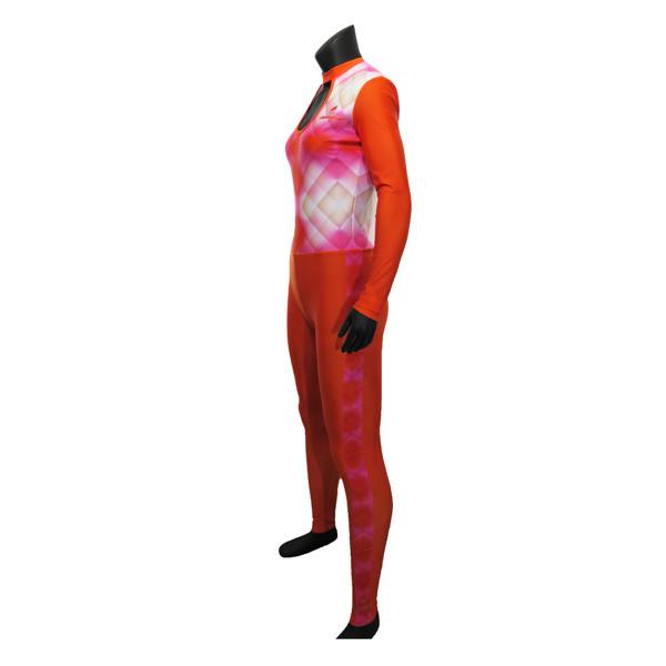 Long Sleeve Style Inline Skate Clothing Orange Skating Skin Suit For Lady