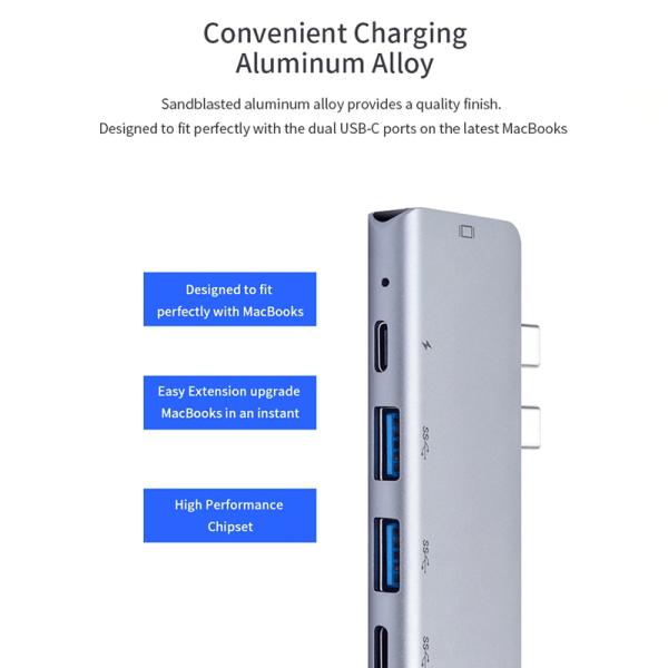 USB C Type C 4K 30Hz HDMI USB 3.0 TF SD Adapter Hub Docking Station for Macbook Pro