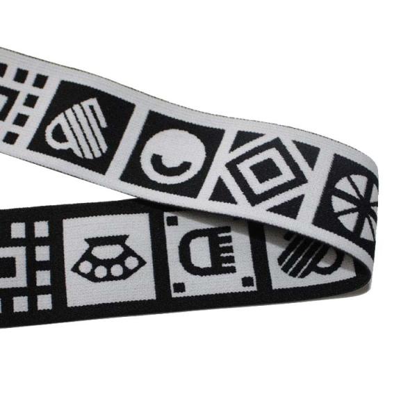 Printed 40mm Nylon Webbing Jacquard Elastic Band For Shoes Bags