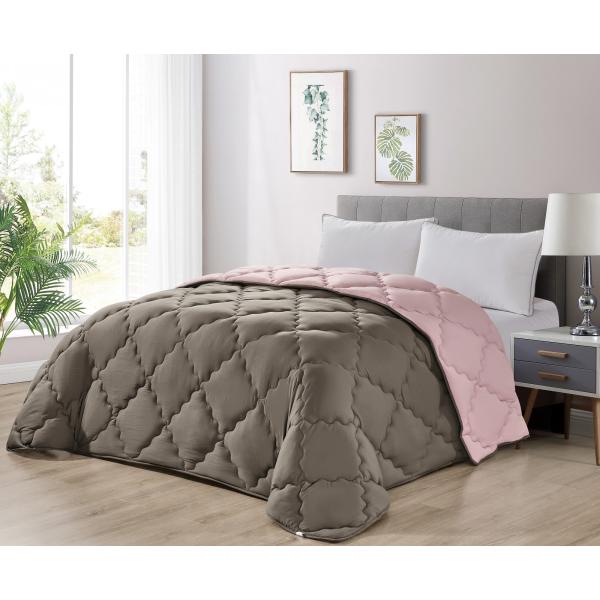 Bicolor Microfiber Hypoallergenic Box Stitched Reversible Polyester Quilt Factory