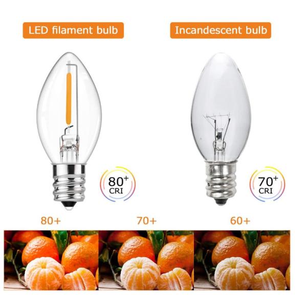 240V 220V Dimmable Led Edison Bulbs C7 E12 1W LED Filament Bulb