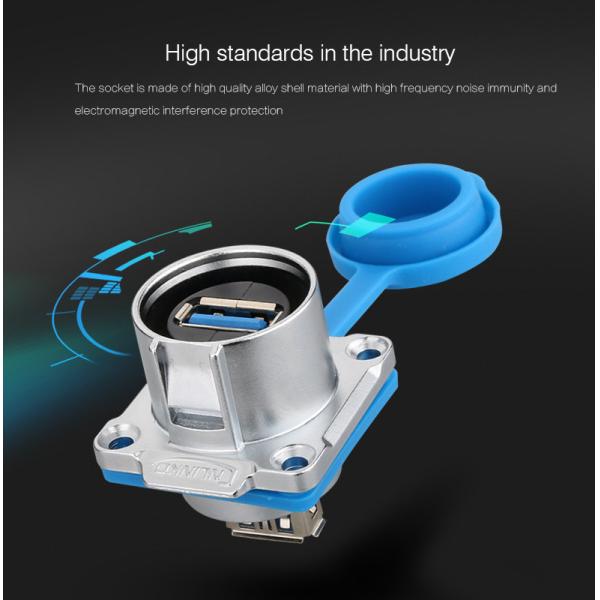 China Customize Length Wire Soldering USB 2.0/3.0 Female Panel Mount Waterproof Connector wholesale