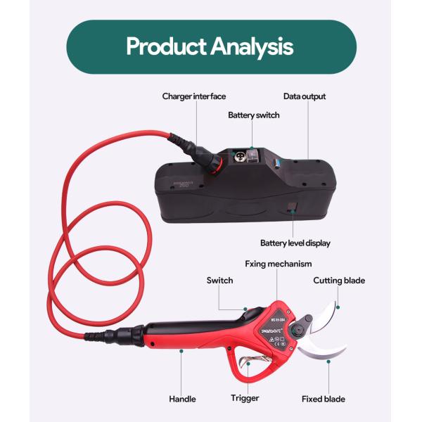 43.2V Lithium Battery Electric Pruning Scissors Charging Garden Bypass Electric Pruning Shears
