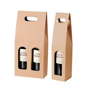 China Luxury Kraft Paper Wine Packaging Box brown Color environmental Durable Paper wholesale