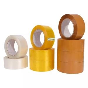 China Yellow Brown Custom Waterproof Acrylic Bopp Single Sided Pressure Sensitive Adhesive Tape wholesale