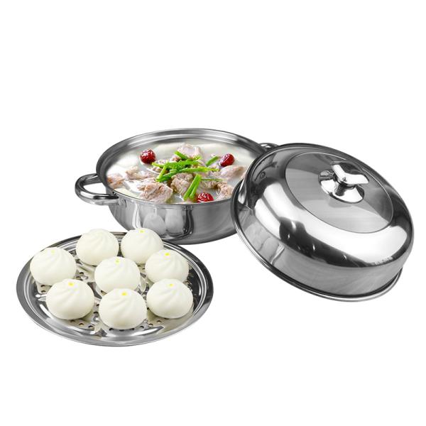 Double Soup Steamer Pot 28cm Household Non Stick Cookware Set