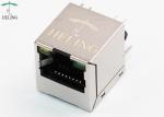 Vertical Type Magnetic RJ45 Connector 8P8C With LED Indicator Pipe Top Entry