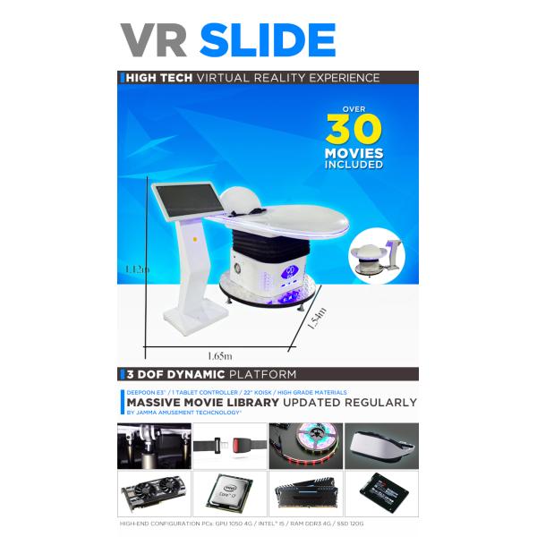 Coin Operated Virtual Reality Cinema White Thrill Ride Simulator For VR Center