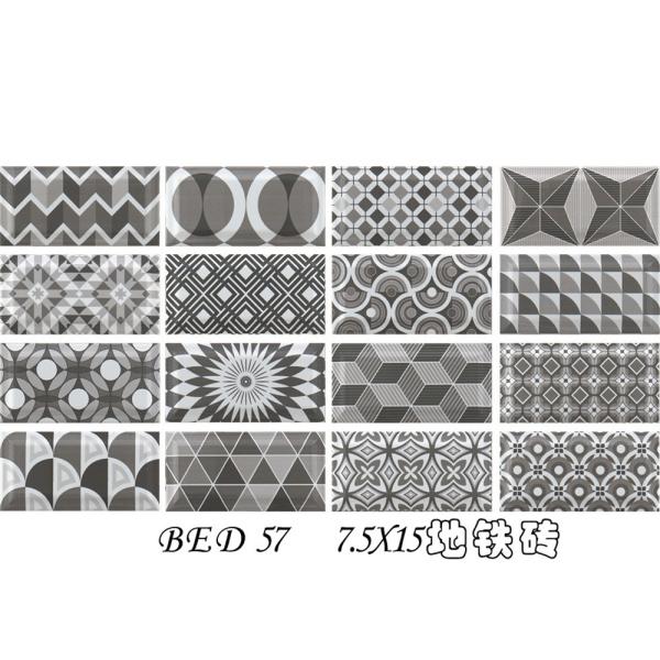 Grey 75x152mm Clay Indoor Wall Tiles for Kitchen Bathroom