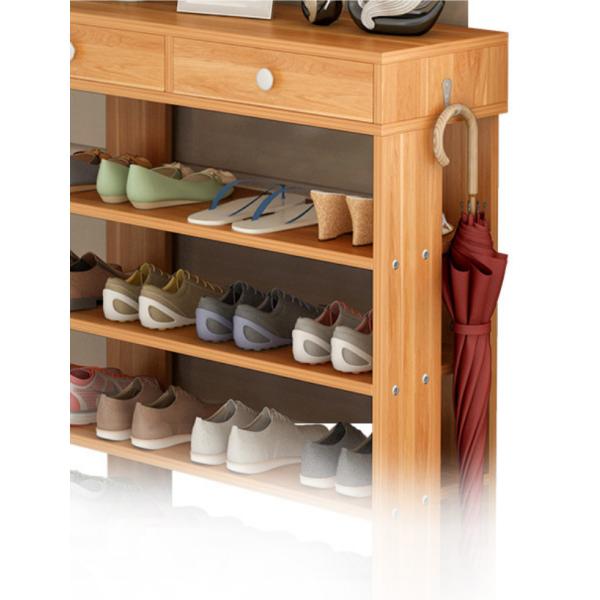 Simple style Wood grain Particle Board Shoe cabinet with many racks for choose