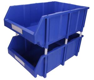 China Stackable Warehouse Storage Crates Plastic Shelf Bin Boxes For Part Bins Heavy Duty Industrial Tool Part Storage Bin Stackable Plastic Bins Wall wholesale