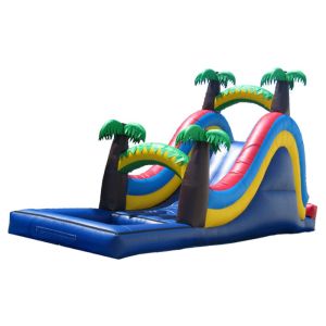 China Blue Inflatable Large Water Slide For Kids Coconut Tree Type wholesale