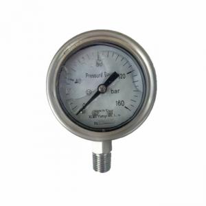 China 250bar high temperature bourdon tube manometer liquid filled pressure gauge stainless steel wholesale