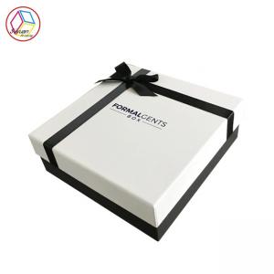 China Recyclable Fancy Paper Gift Box / Plain White Gift Box With Bowknot wholesale