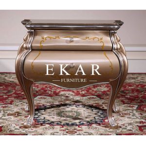 China Antique Classic Bedside Table Bedroom Drawer Luxury Nightstand LS-A608B wholesale