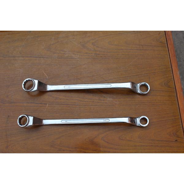 Double Offset Ring Steel Plum Spanner , Double Head Plum Wrench