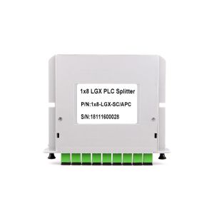 G657A1 1650nm SC APC Lgx Optical Fiber Splitter 1x8 Plc Splitter