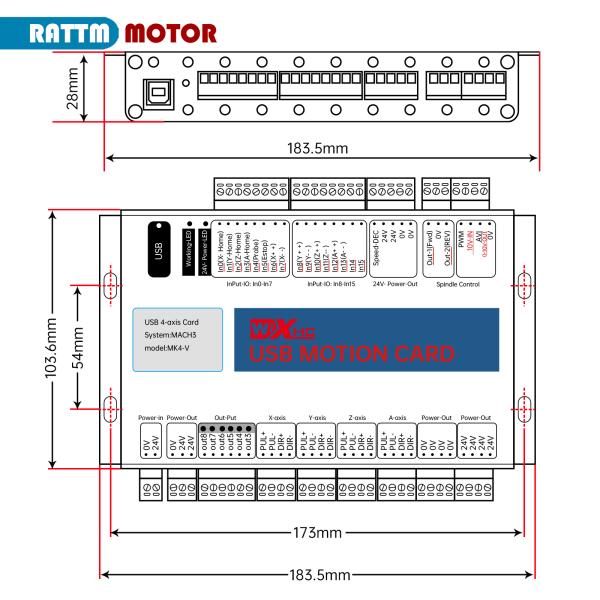 Original XHC CNC Mach3 USB Motion Control Card 3axis 4axis 6axis Breakout Board