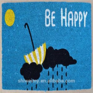 Coco fiber animal printed door mat with PVC backing