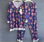 womens summer modal cotton printed pajamas, fashion shads plus size v neck
