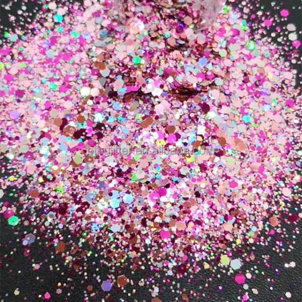 Excellent Nail Art Effect in Chunky Polyester Shifting Glitter for Mixed Chameleon Glitter