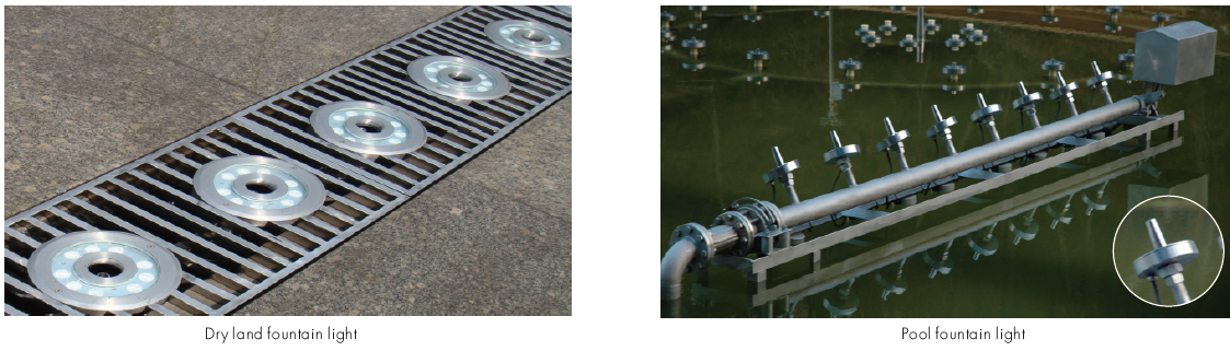 SUS 316 Stainless Steel LED Fountain Nozzle Light | IP68 | 24W~36W | RGB/RGBW | DMX512 Control