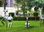 China Contemporary Metal Deer Sculptures , Abstract Metal Lawn Sculptures Street Decoration wholesale
