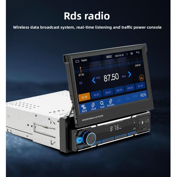 Creatall 7-Inch Wireless Universal Car MP5 Player Telescopic Single Spindle Dashboard Mounted MP3 Card Slot USB CarPlay