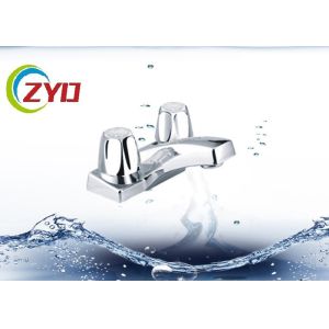 China Bright Surface Deck Mount Faucet , Brass Body Two Handle Faucet For Kitchen wholesale