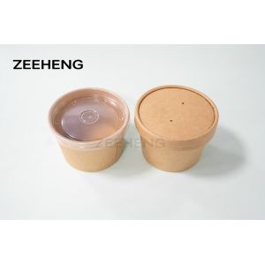 China Double PE Coating 8OZ Biodegradable Soup Bowls With Lids wholesale