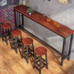 China Vintage Brown High Chair Bar Table 1.6m Tall Stool Table For Coffee Shop wholesale